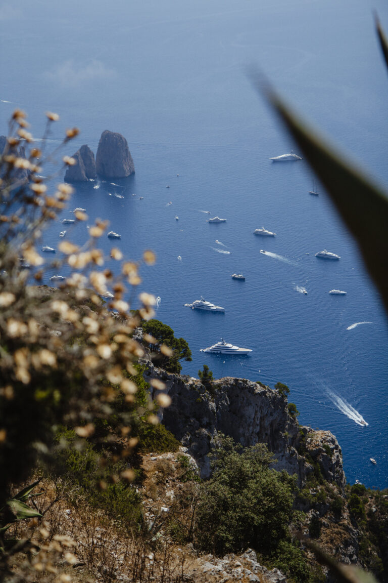 Uitzicht vanaf Monte Solaro op de baai beneden op Capri